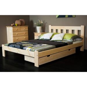 Dřevěná postel Markéta 120x200 + rošt ZDARMA - borovice