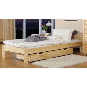 Dřevěná postel Libuše 80x200 + rošt ZDARMA - Borovice