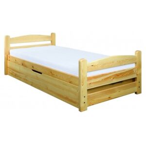 Dřevěná postel s úložným prostorem 90x200 Antonín