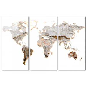 Murando DeLuxe Mapa na korkové tabuli -betonové kontinenty Velikost: 90x60 cm