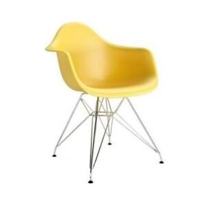 Designová židle DAR, žlutá (Chrom)