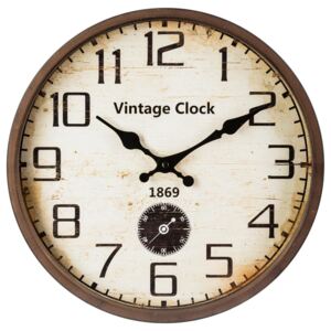 Atmosphera kovové hodiny Vintage 30cm hnědé