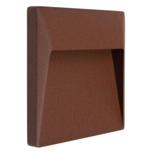 ILed Envelope_W Wall-Recessed, cortenové nástěnné svítidlo, 7W LED 3000K, 17x16,8cm, IP65