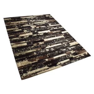 Hnědozlatý patchwork koberec z hovězí kůže 160x230 cm - ARTVIN