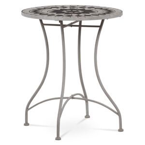 Zahradní stůl s mozaikou LUNGI — kov, šedá