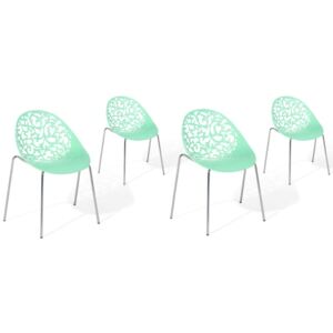 Moderní zelená sada jídelních židlí MUMFORD