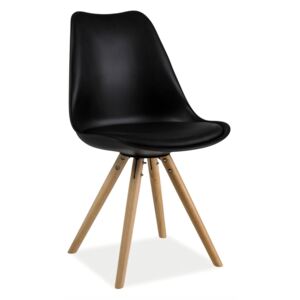 Jídelní židle - ERIC, plast/ekokůže, různé barvy na výběr Sedák: černý (plast)
