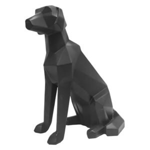 Soška Origami Dog sedící pes 25,4 cm Present Time (Barva- černá matná)