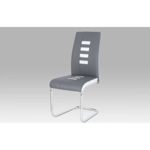 Jídelní židle DCL-961 GREY šedá / bílá / chrom