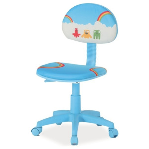 Dětská židle v modré barvě s designem jarní duhy typ 2 KN279