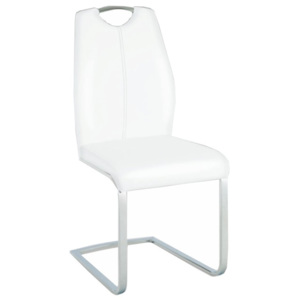 Jídelní židle z bílé ekokůže s černým prošitím TK2040
