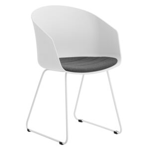 SCANDI Jídelní židle Parley, bílá/šedá, bílá podnož