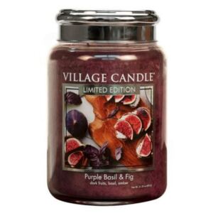 Village Candle Vonná svíčka ve skle Fialová bazalka a fík (Purple Basil & Fig) 602 g