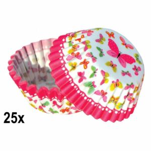 Papírové košíčky na Muffiny a cupcakes 50ks barevný motýl - Alvarak