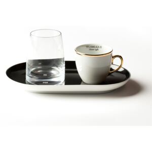 Turecký kávový set - 2 x šálek, sklenička a podnos - Selamlique