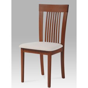 Autronic - Jídelní židle, barva třešeň, potah béžový - BC-3940 TR3