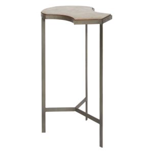 Kovový odkládací stolek s dřevěnou deskou