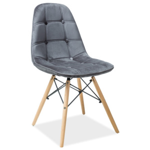 Jídelní čalouněná židle v šedé barvě na dřevěné konstrukci typ III KN693