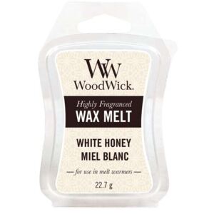 WoodWick - vonný vosk White Honey (Bílý med) 23g (Sladký kandovaný pomerančový květ s vanilkovou orchidejí a pečenou karamelovou tyčinkou.)