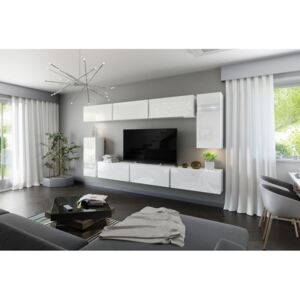 Moderní bílá obývací stěna ASTEK