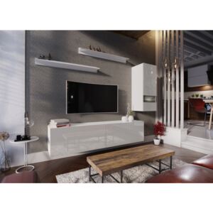 Moderní bílá obývací stěna DRAKO