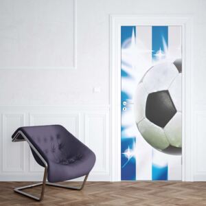 GLIX Fototapeta na dveře - Football Blue And White Stripes | 91x211 cm