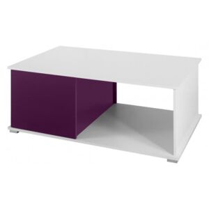 Konferenční stolek GORDIA, 45x120x70, Fialová/bílá