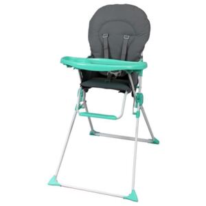 Bambikid dětská jídelní židlička - šedá/zelená