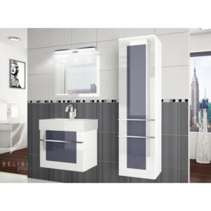 Moderní stylová koupelnová sestava s led osvětlením ELEGANZA 2PRO + zrcadlo ZDARMA 90