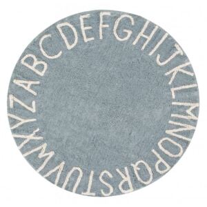 Lorena Canals Ručně tkaný kusový koberec Round ABC Vintage Blue-Natural 150x150 kruh