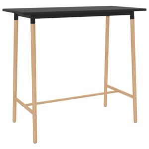 Barový stůl černý 120 x 60 x 105 cm MDF a masivní bukové dřevo
