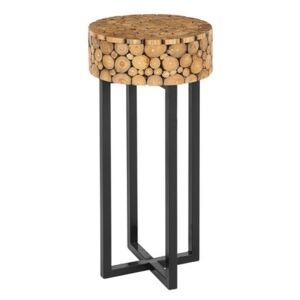 Teakový dřevěný stolek světle hnědý BOYLE