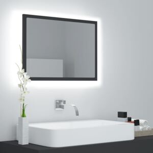 Koupelnové zrcadlo LED šedé 60 x 8,5 x 37 cm dřevotříska