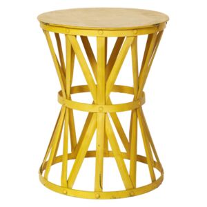 Kovový stolek, žlutý