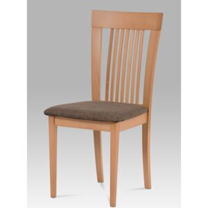 Autronic - Jídelní židle, barva buk, potah hnědý - BC-3940 BUK3
