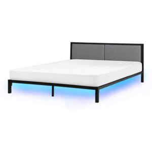 Kovová postel LED 180 x 200 cm černá CLAMART