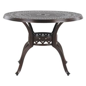Kovový zahradní stůl ⌀ 102 cm hnědý SALENTO