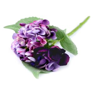 Umělá hortenzie k aranžování - 6 fialová lila Stoklasa