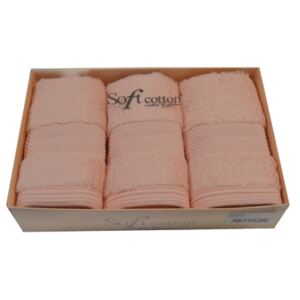 Dárková sada malých ručníků DELUXE Růžová, 650 gr / m², Modal - 17% modal / 83% výběrová bavlna, 32x50 cm