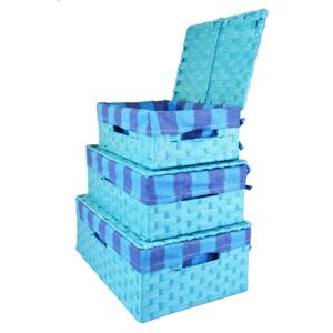 Vingo Úložný box s víkem světle modrý Rozměry (cm): 36x24, v. 13
