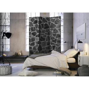 Murando DeLuxe Paraván černé kameny I(135x172 cm)